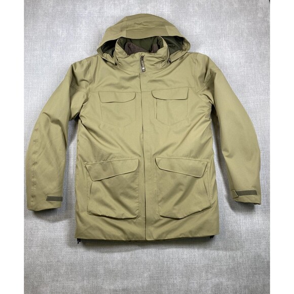 REI Jacket Mens Medium Green Hooded Triad 3-in-1 Parka Shell Lined Outdoor Coat - Picture 1 of 16